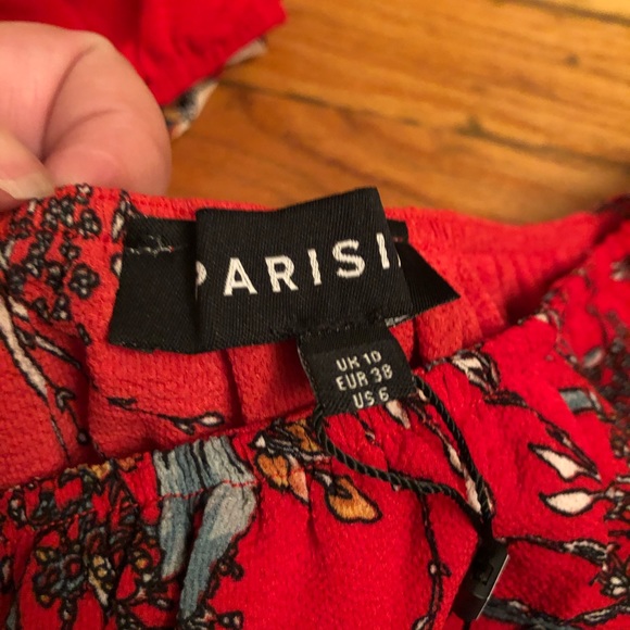 Red floral romper - Picture 6 of 11